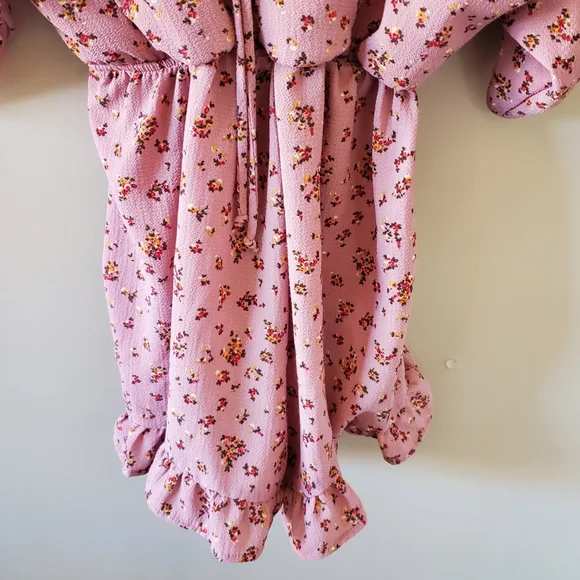 Blue Rain L Whimsigoth Bohemian Resortwear Ditsy Floral Coquette Dainty Romper - Picture 9 of 16